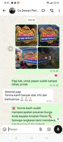 Testimonial Papan Bunga Pernikahan sawah besar